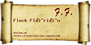 Fleck Flórián névjegykártya